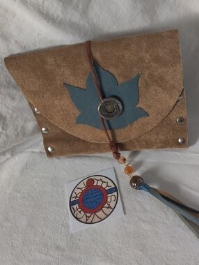 Handmade Leather Clutch  - Upcycled